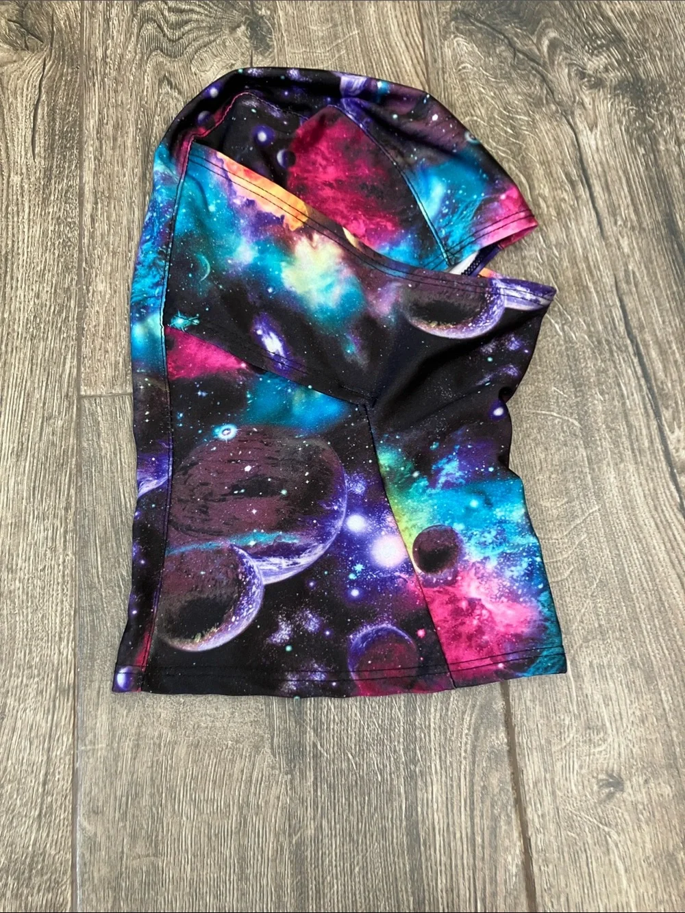 Kids Blackstrap Face Mask Hood — Multicolor Nebula Print